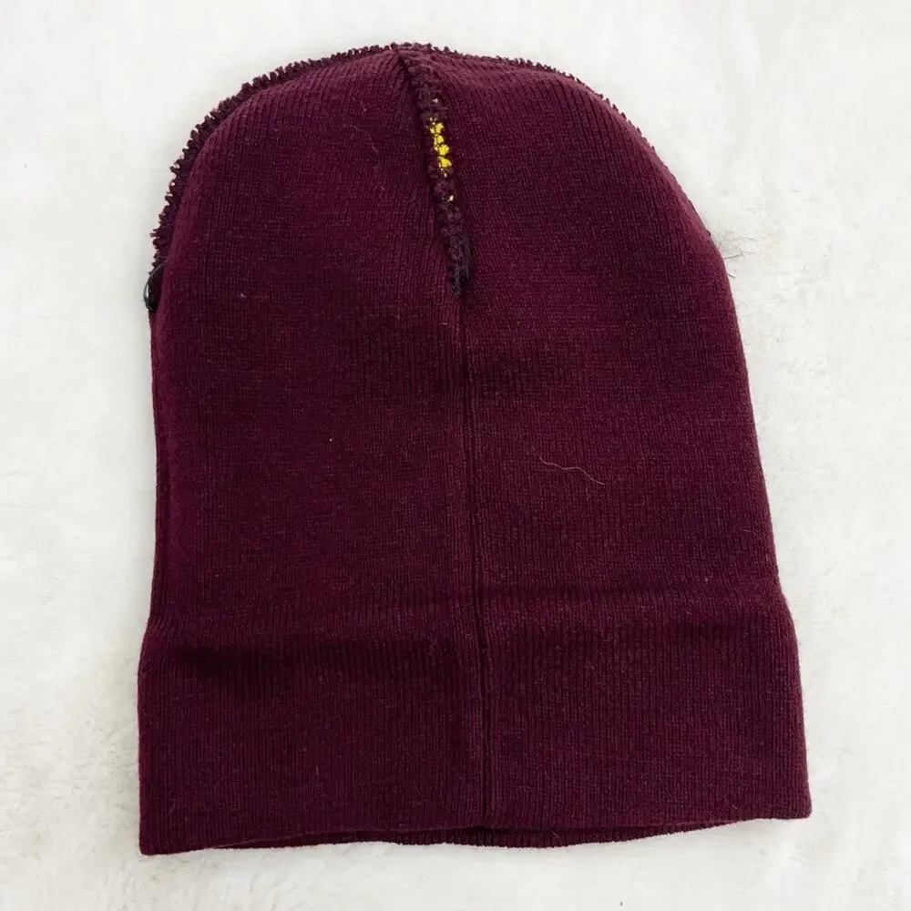 Harry Potter Gryffindor Knit Beanie Hat Stocking Cap Maroon Gold Stripe Kid Size
